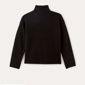 Everlane Black Mock Neck Cashmere and wool sweater
